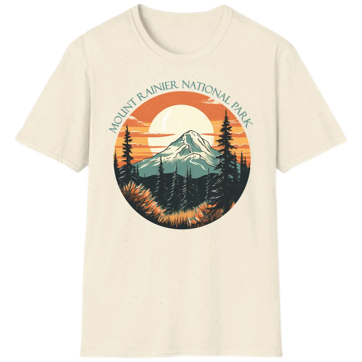 Mount Rainier National Park Sunset T-Shirt in Natural