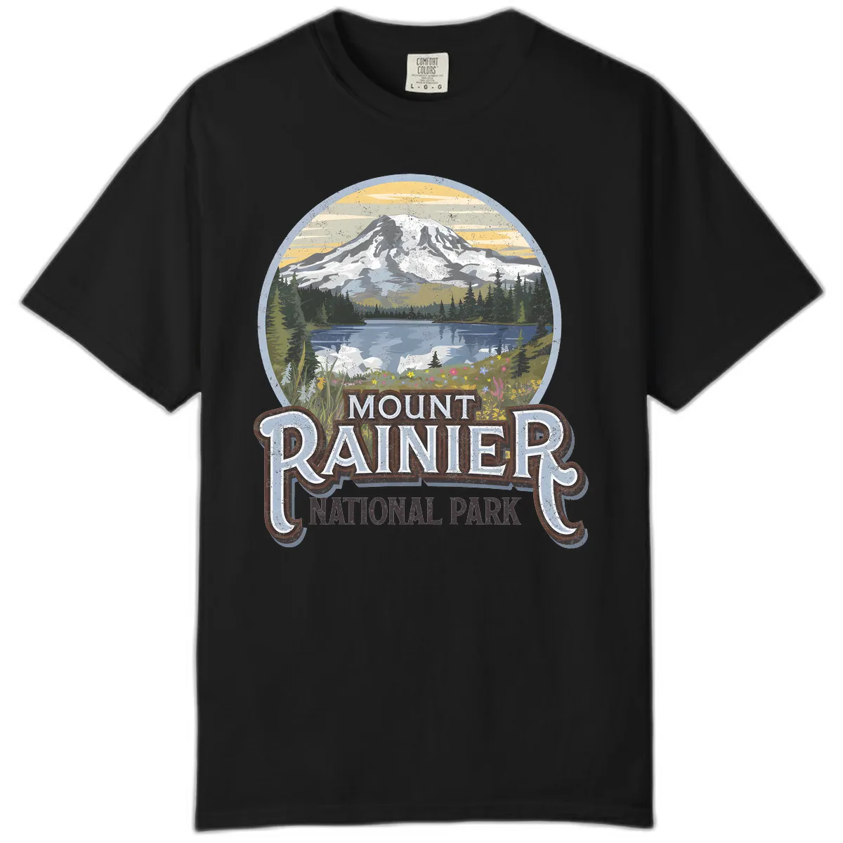 Mount Rainier National Park Comfort Color in Black
