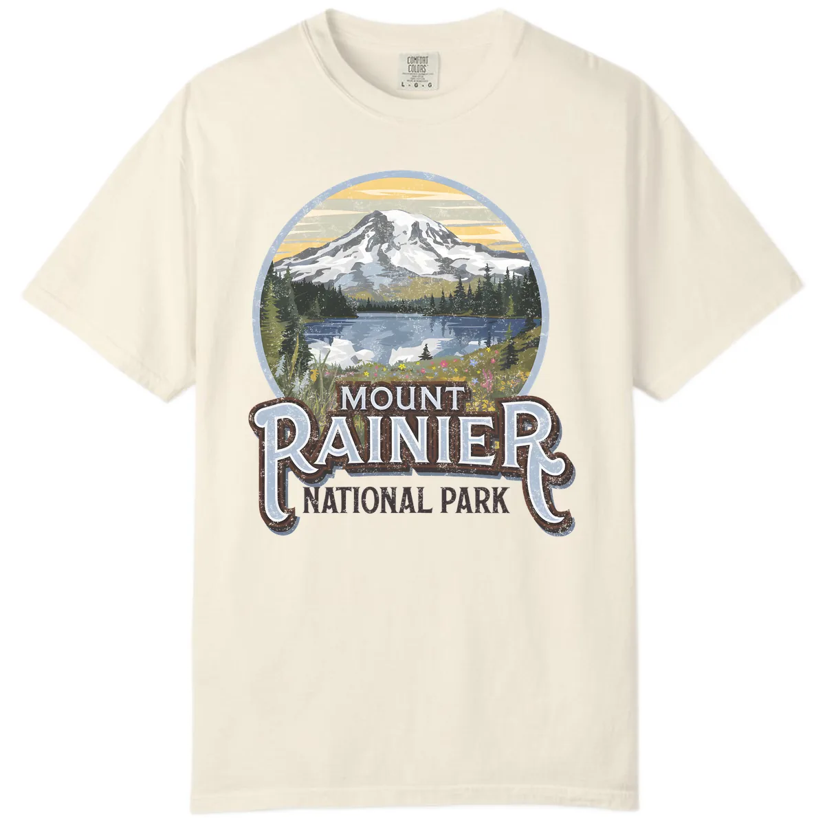 Mount Rainier National Park Comfort Color in Ivory