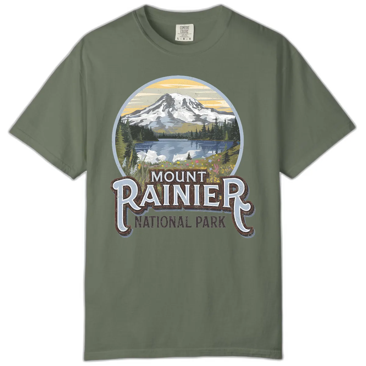 Mount Rainier National Park Comfort Color in Moss