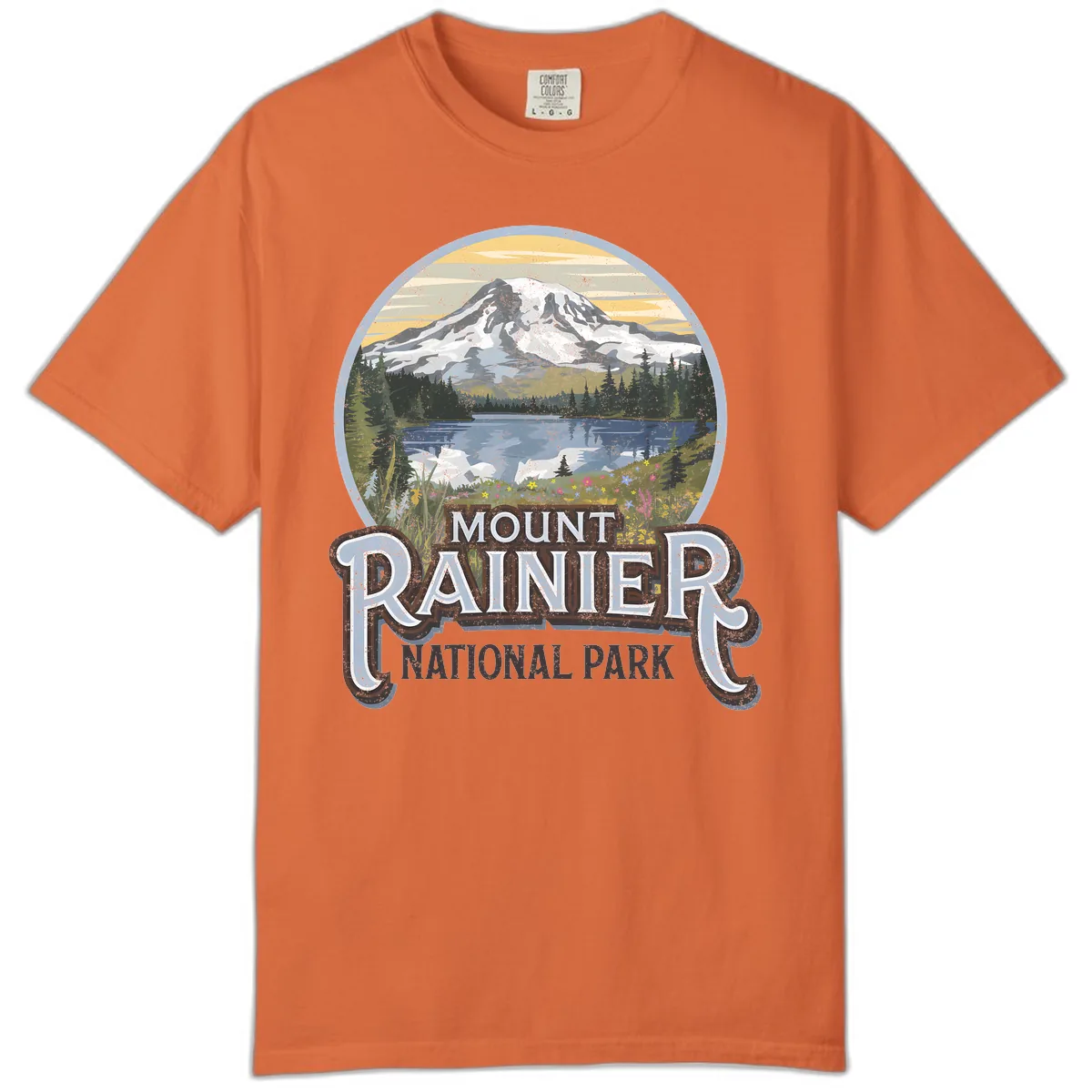 Mount Rainier National Park Comfort Color in Burnt Orange