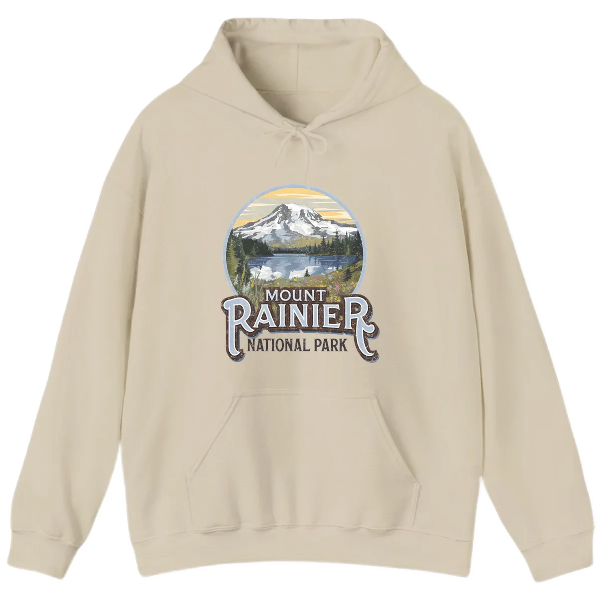 Mount Rainier National Park Hoodie in Sand