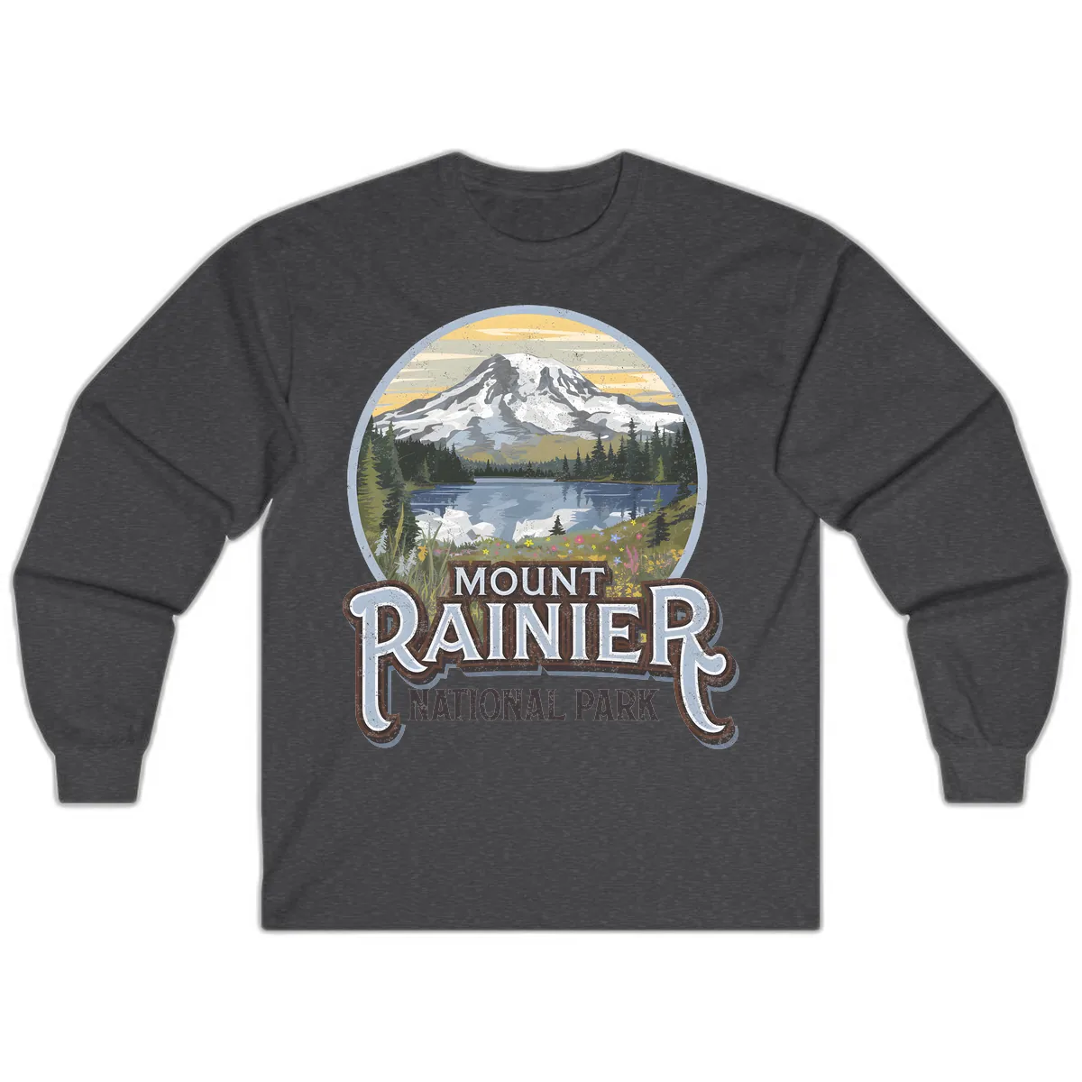 Mount Rainier National Park Long Sleeve in Dark Heather