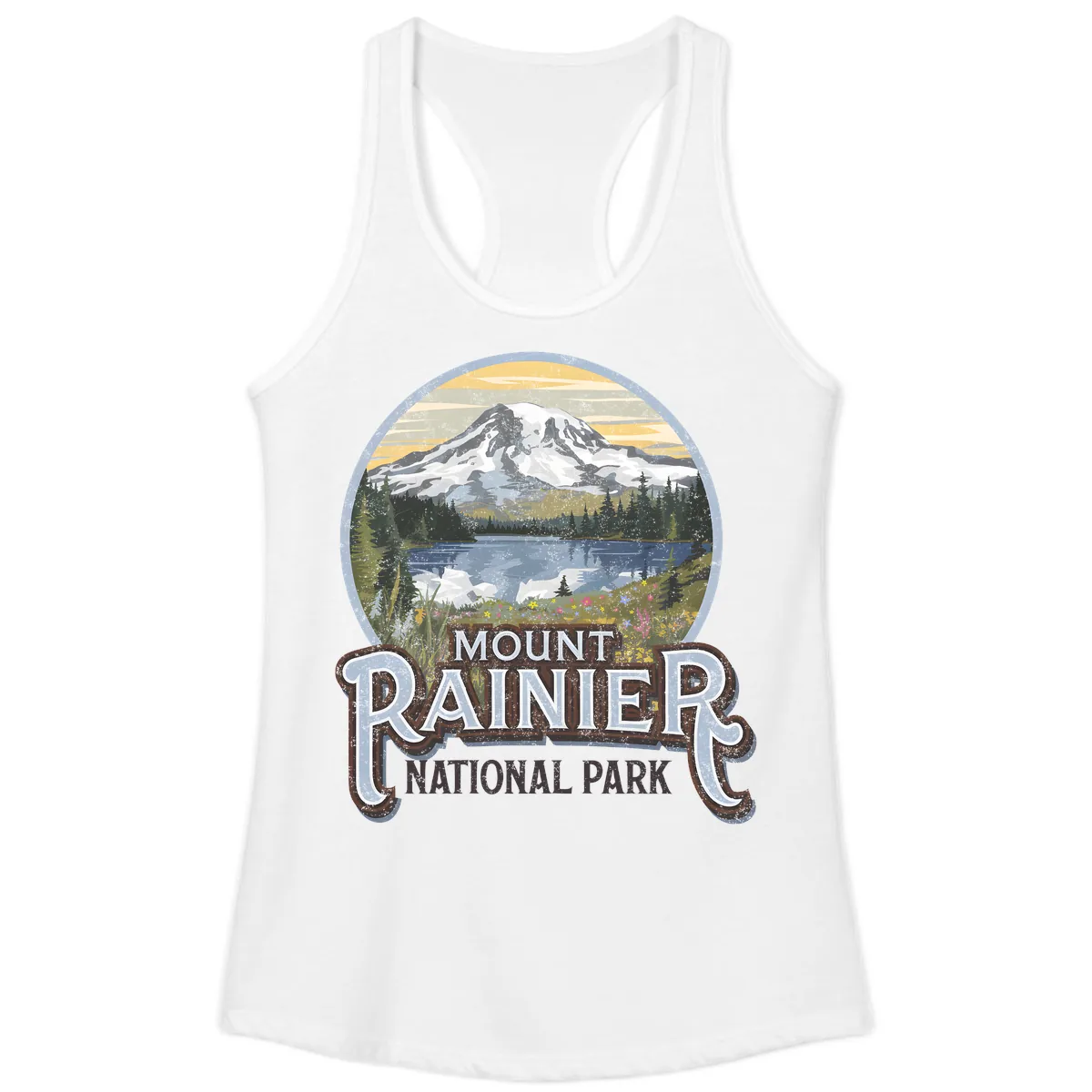Mount Rainier National Park Ladies Tank in White