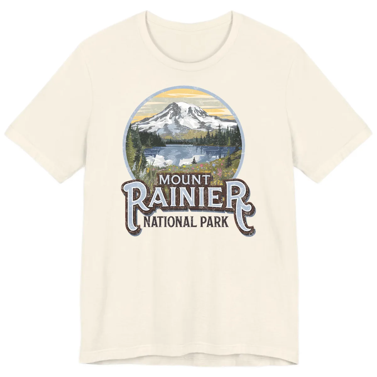 Mount Rainier National Park Premium T-Shirt in Natural