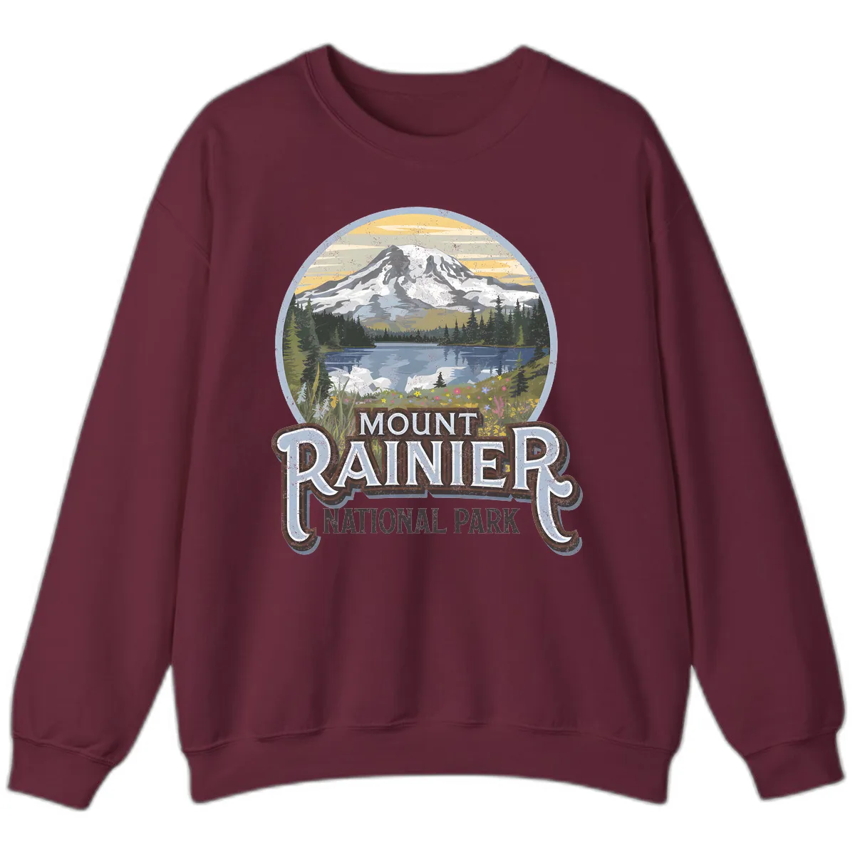 Mount Rainier National Park Sweatshirt in Maroon