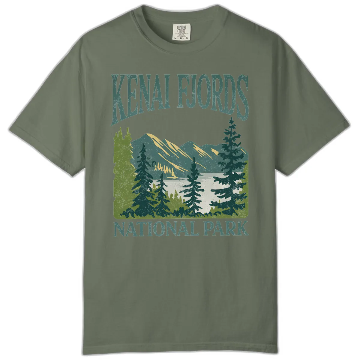 Kenai Fjords National Park Comfort Color in Moss