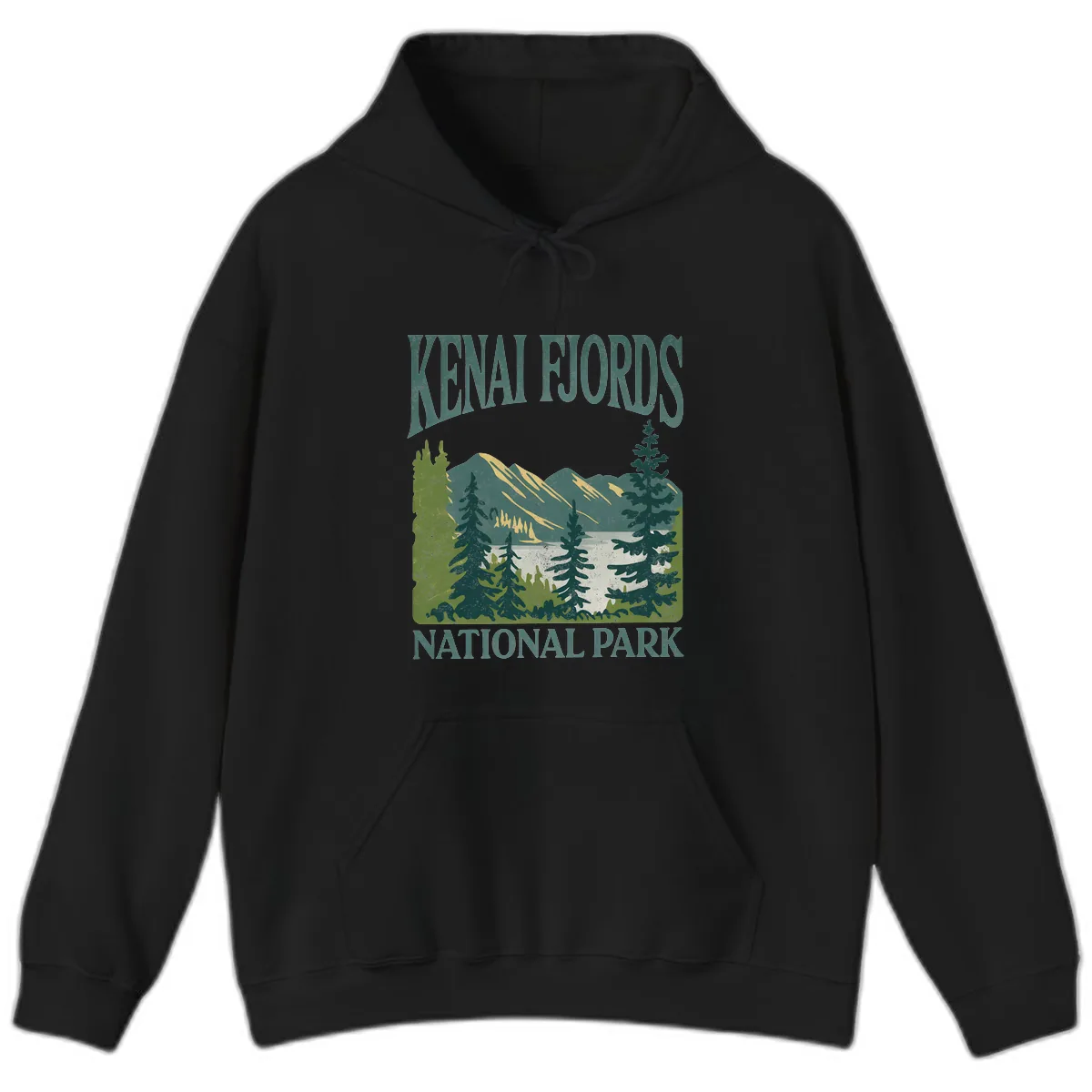 Kenai Fjords National Park Hoodie in Black