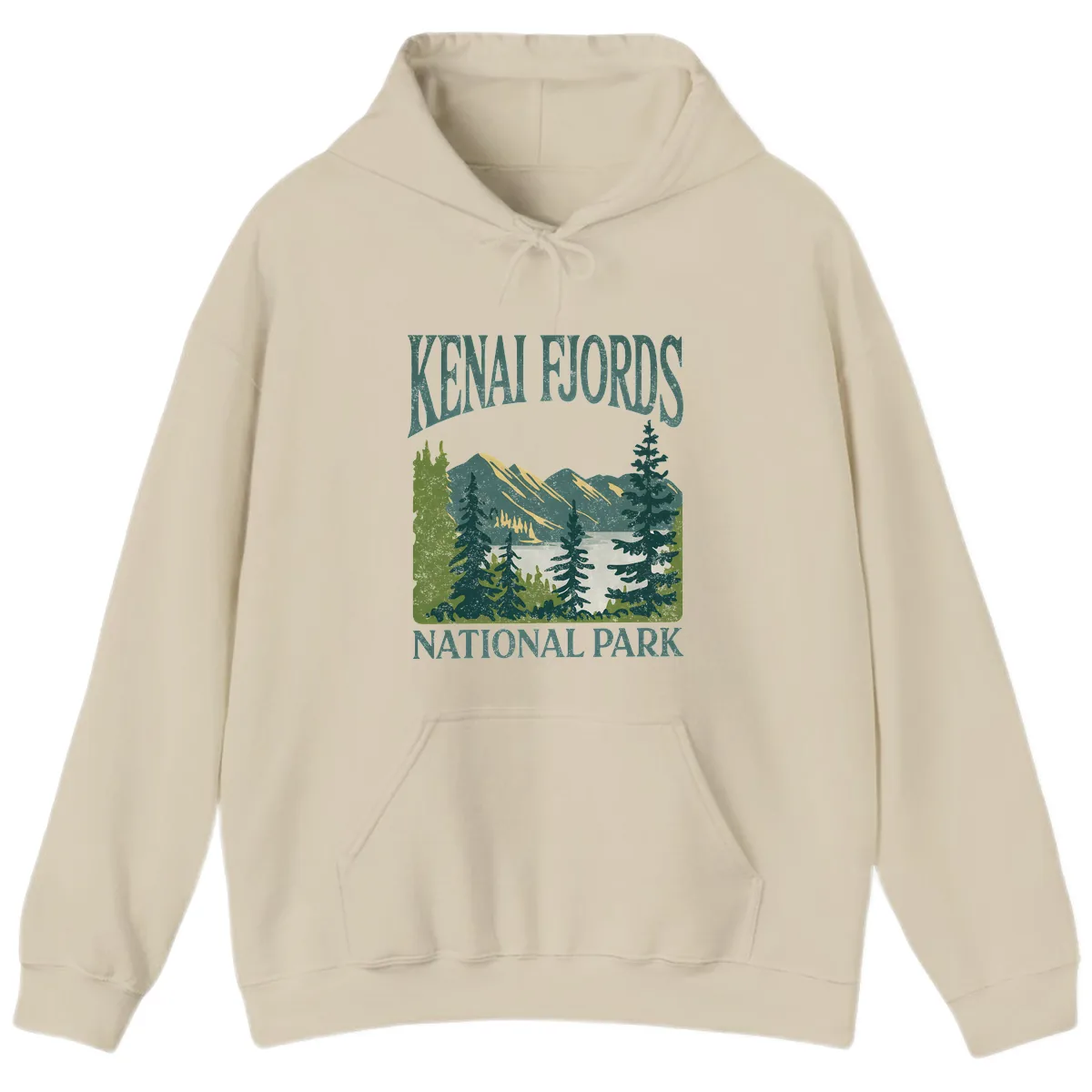 Kenai Fjords National Park Hoodie in Sand