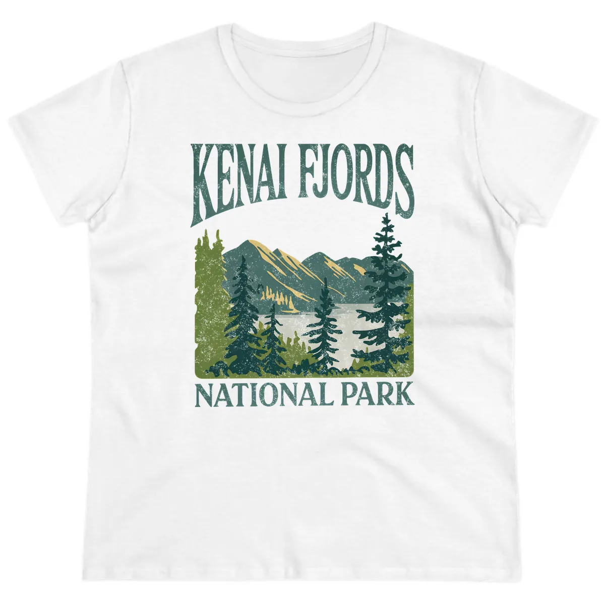 Kenai Fjords National Park Ladies Tee in White