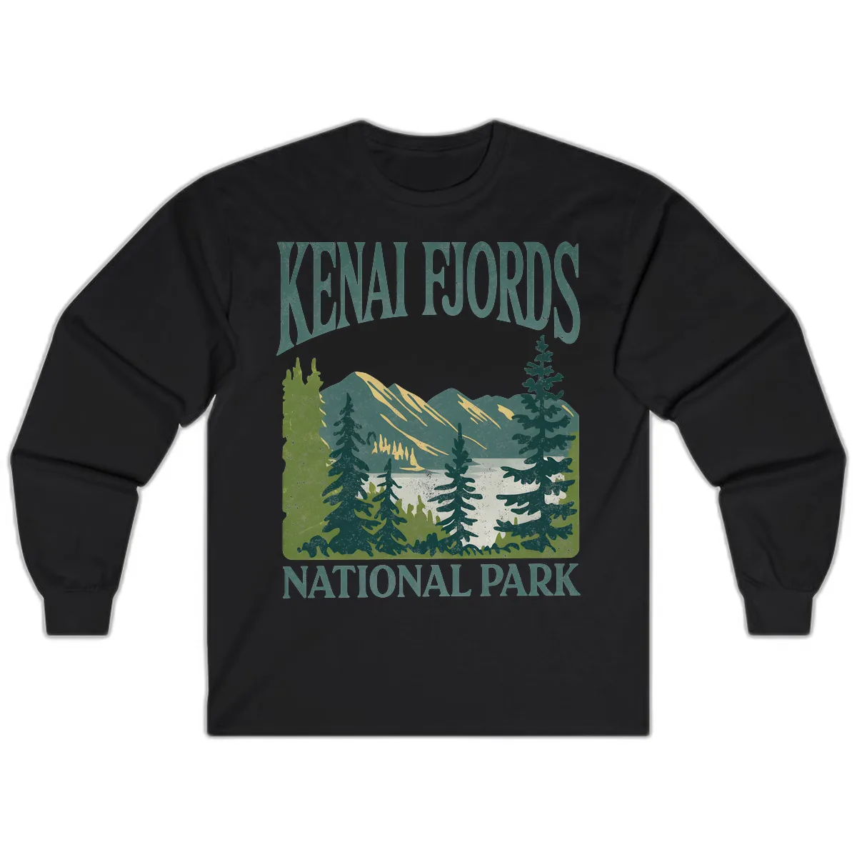Kenai Fjords National Park Long Sleeve in Black