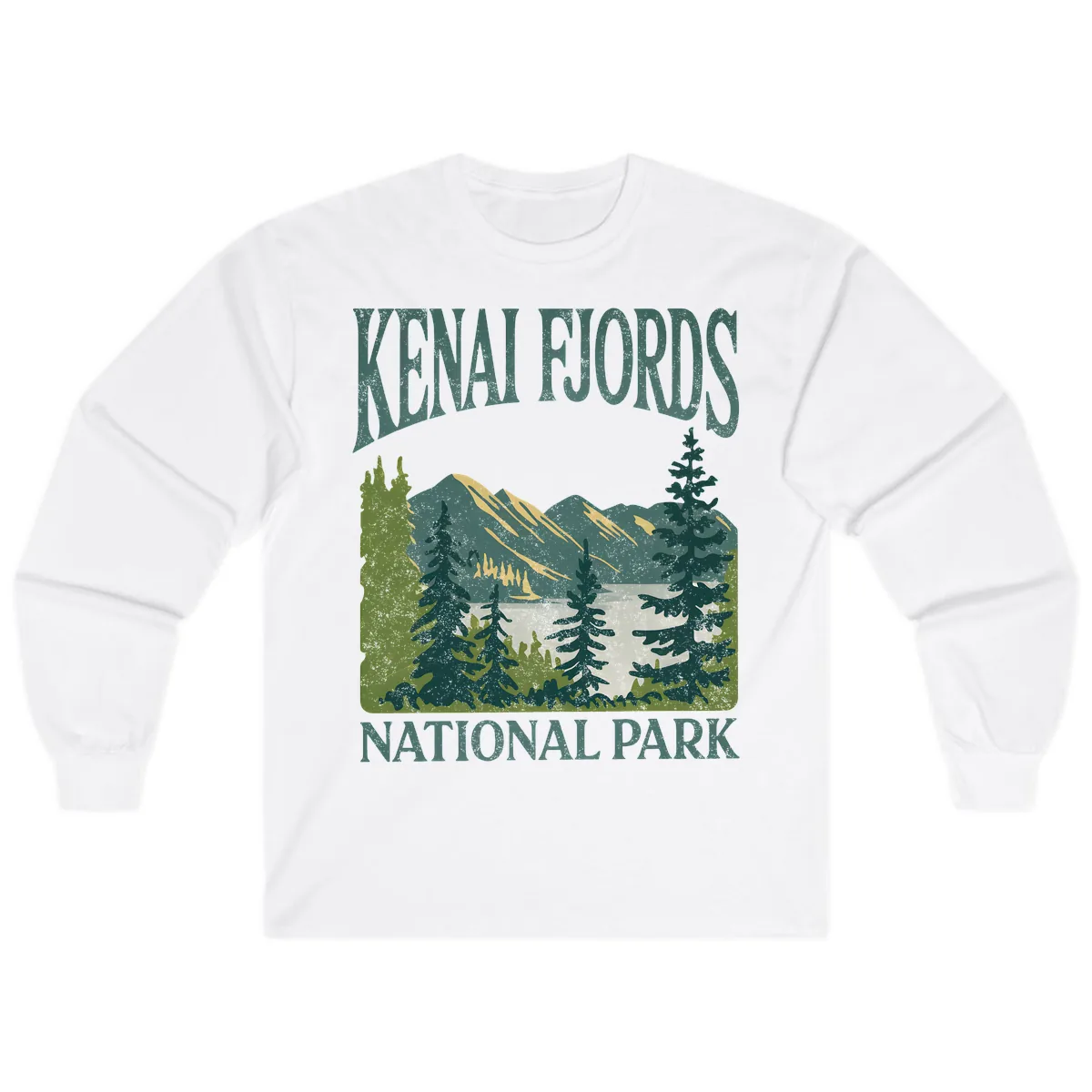 Kenai Fjords National Park Long Sleeve in White