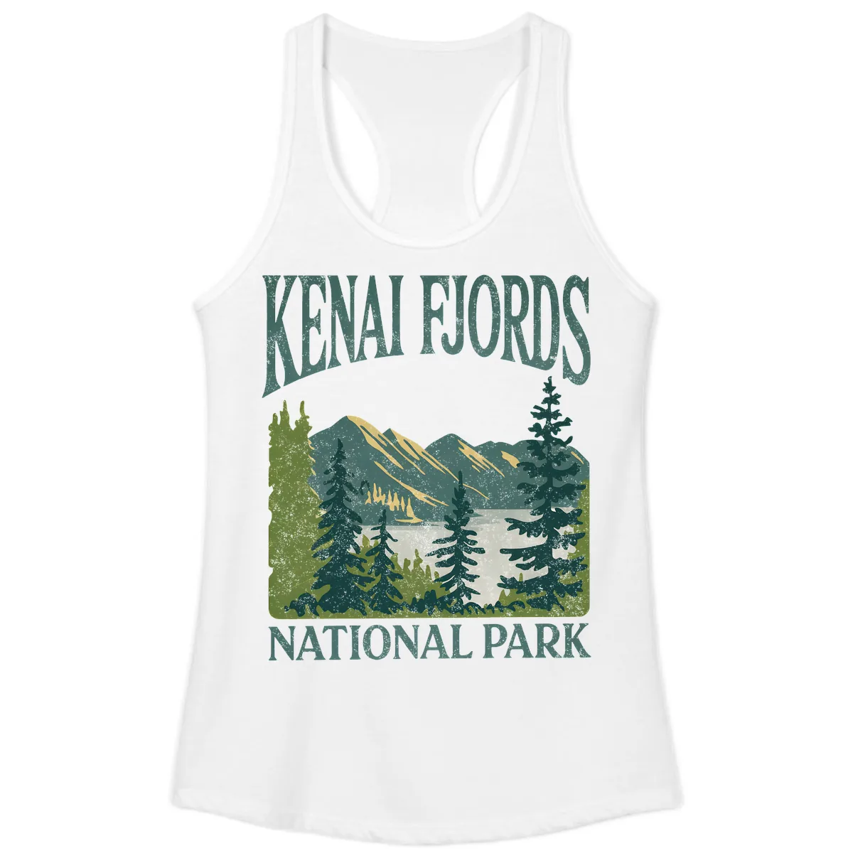 Kenai Fjords National Park Ladies Tank in White
