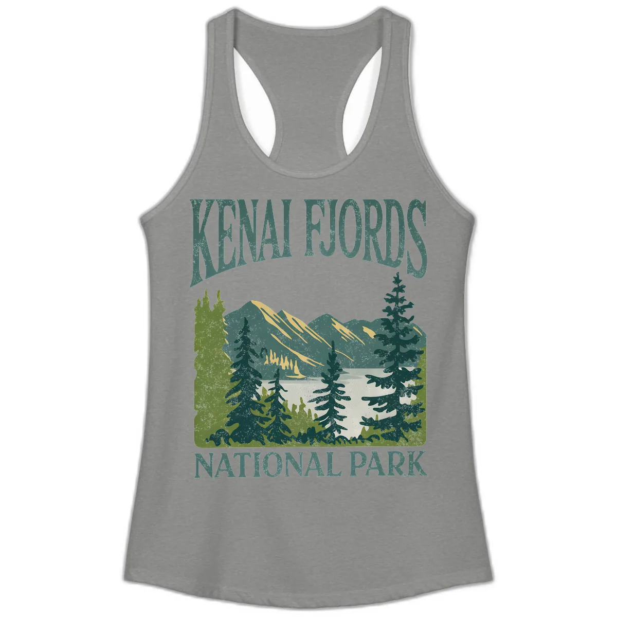 Kenai Fjords National Park Ladies Tank in Heather Grey