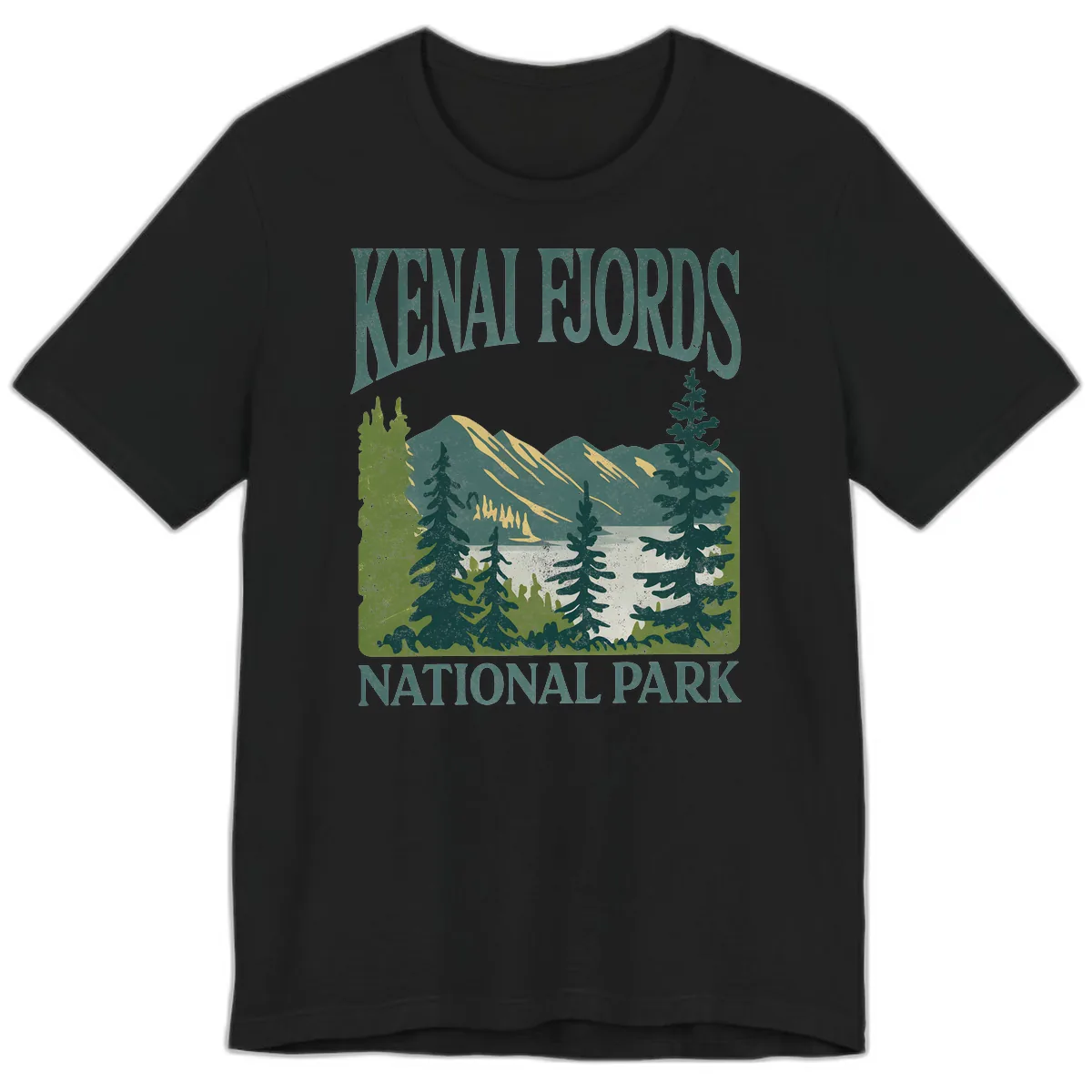 Kenai Fjords National Park Premium T-Shirt in Black