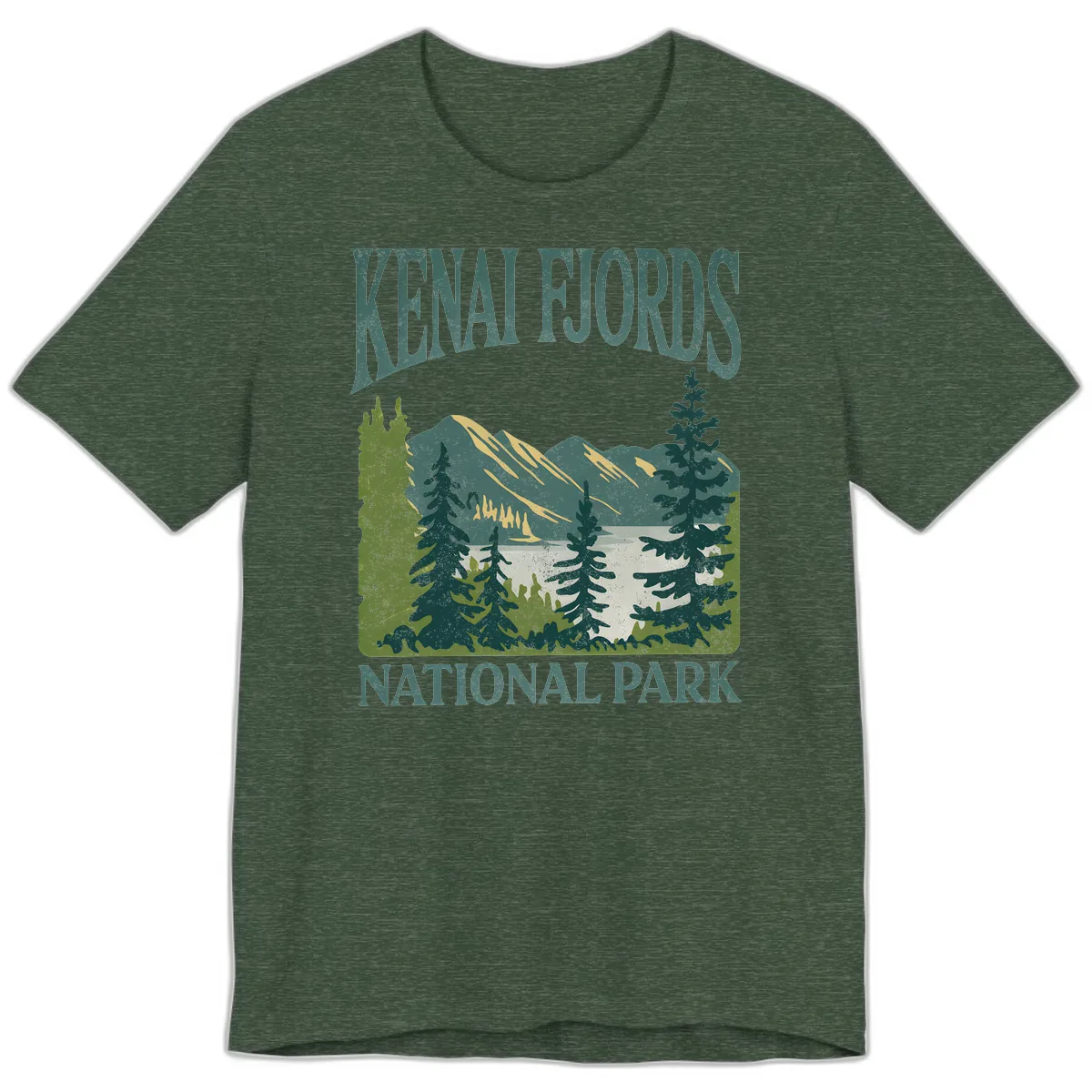 Kenai Fjords National Park Premium T-Shirt in Heather Forest