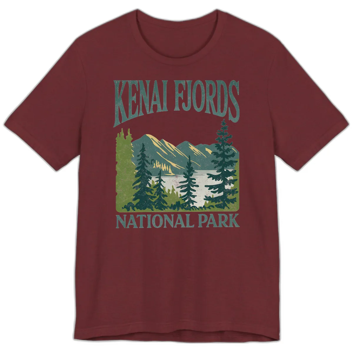 Kenai Fjords National Park Premium T-Shirt in Heather Cardinal