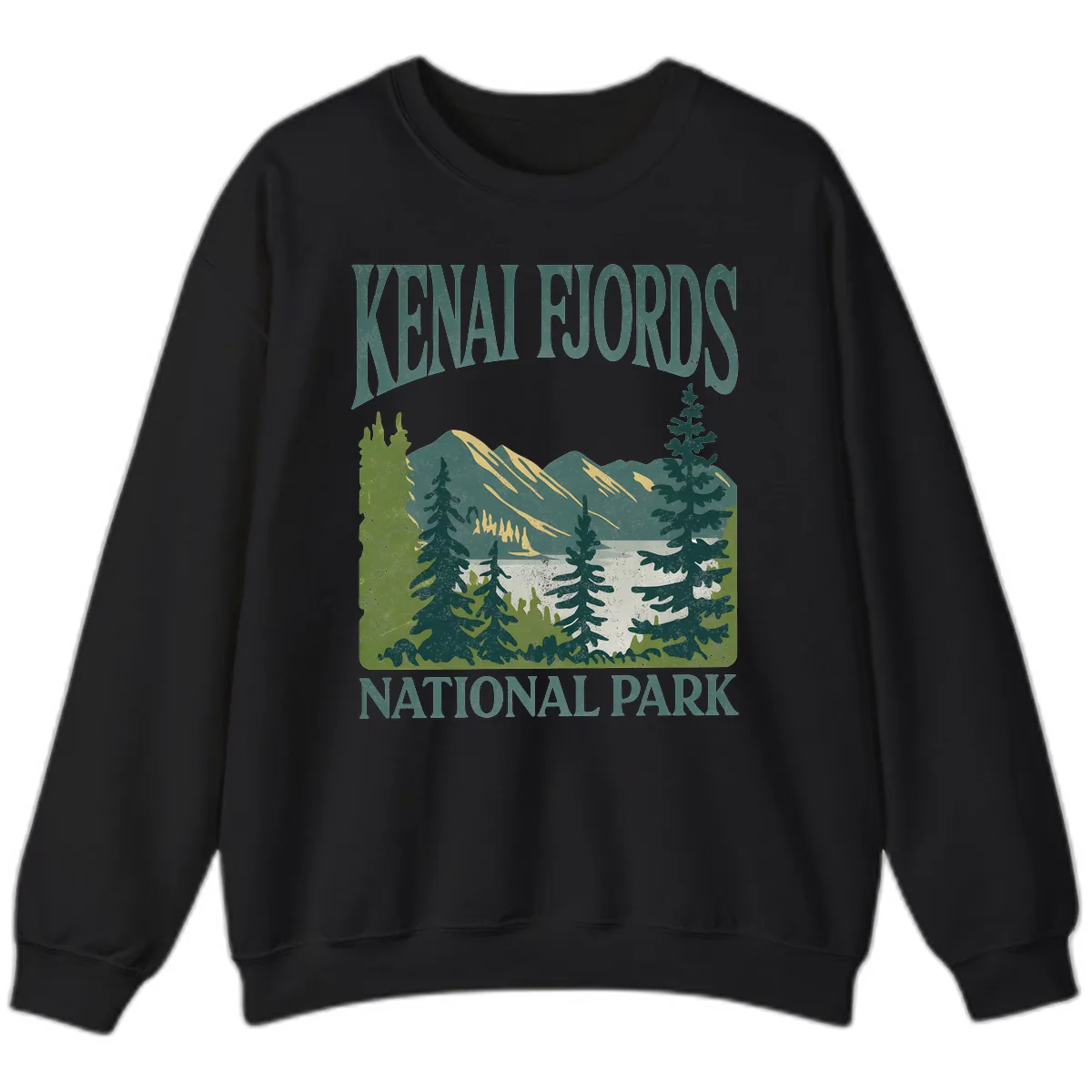 Kenai Fjords National Park Sweatshirt in Black