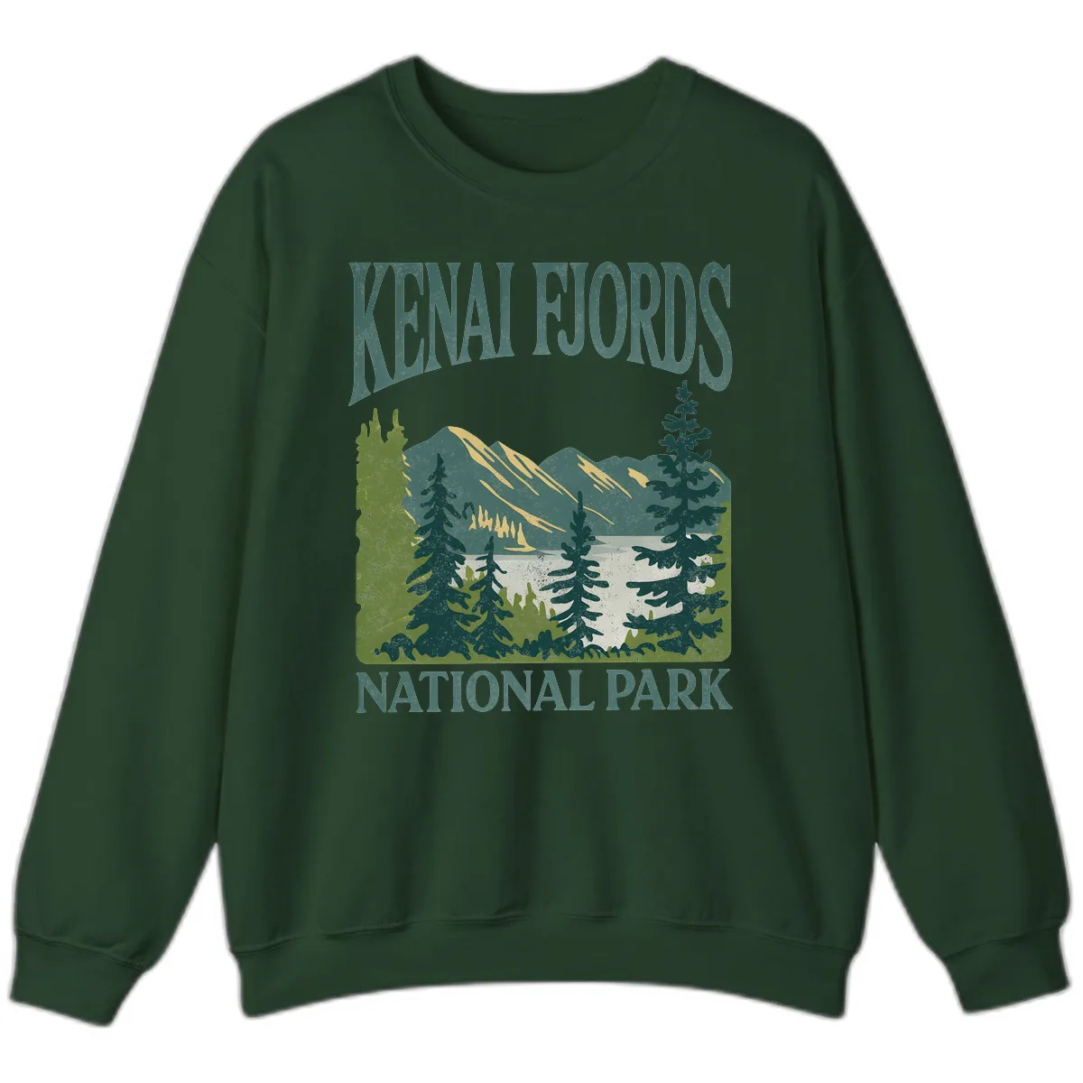 Kenai Fjords National Park Sweatshirt in Forest Green