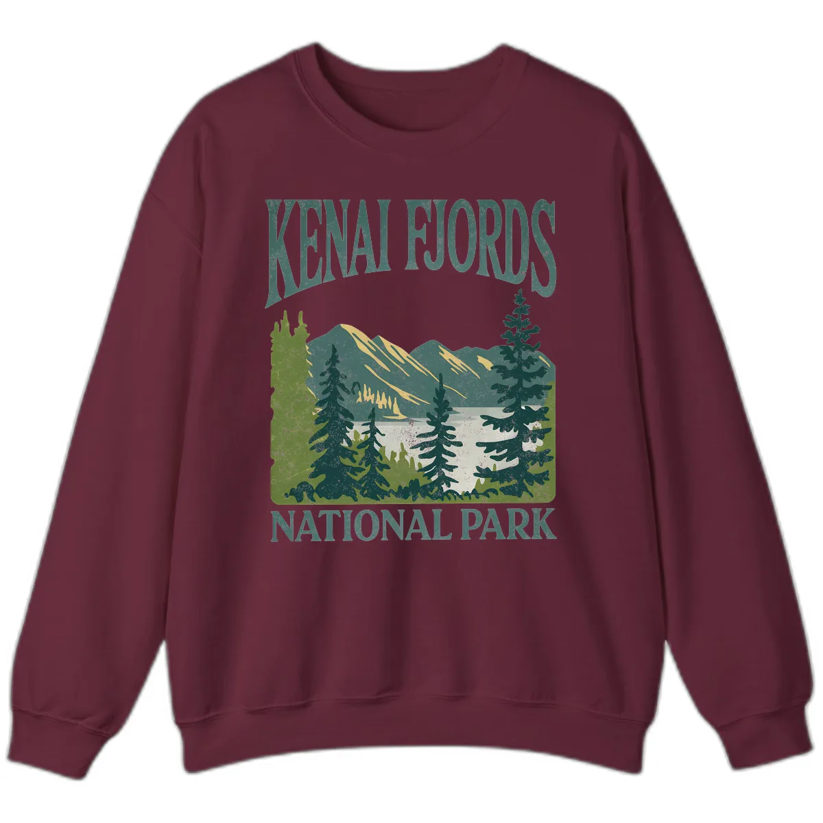 Kenai Fjords National Park Sweatshirt in Maroon
