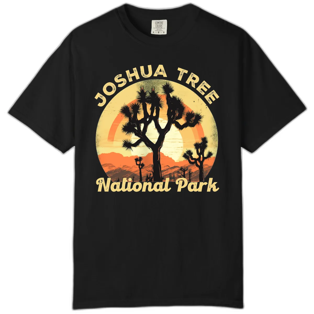 Joshua Tree National Park Desert Sunset Comfort Color in Black
