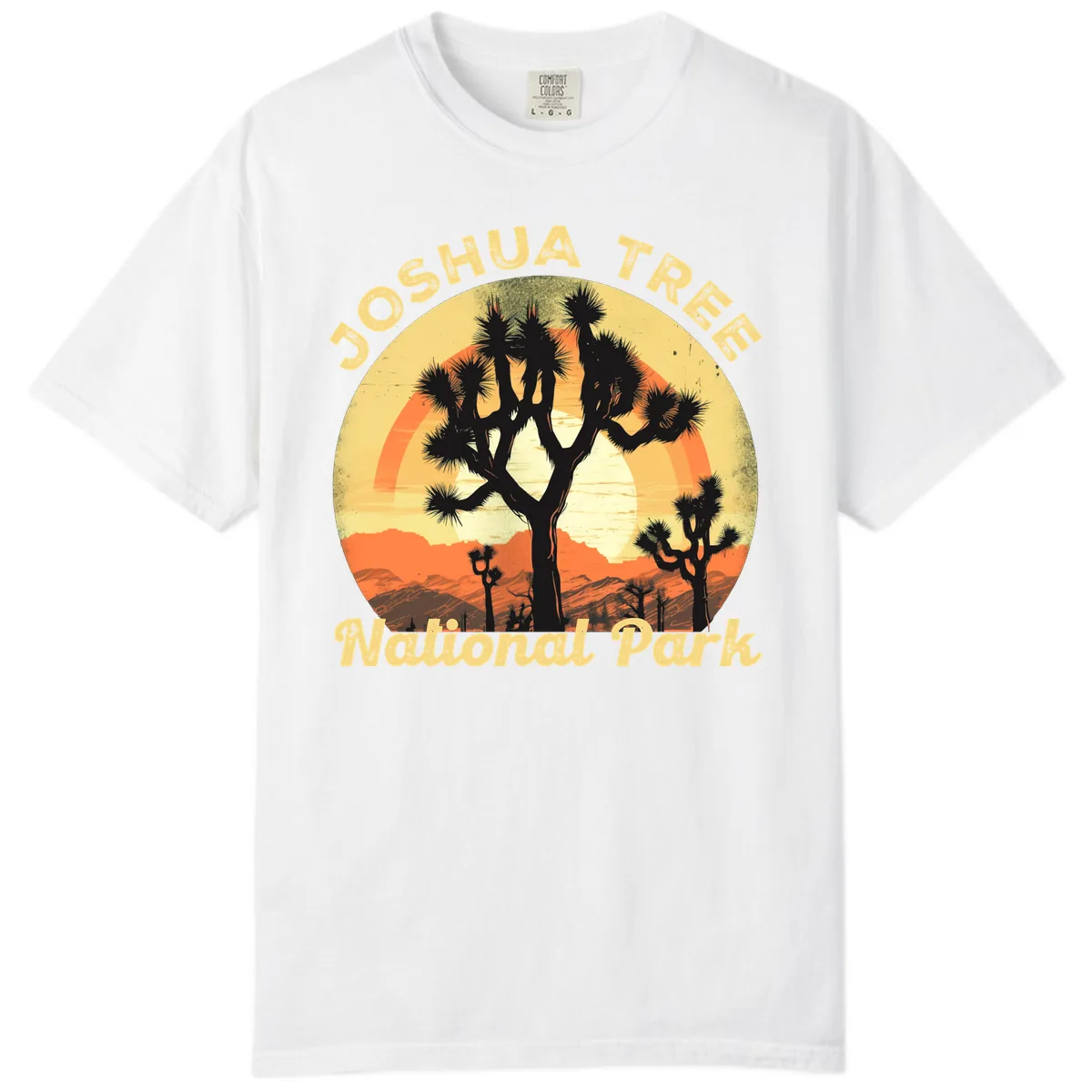 Joshua Tree National Park Desert Sunset Comfort Color in White
