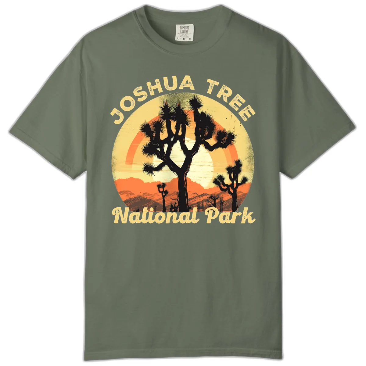 Joshua Tree National Park Desert Sunset Comfort Color in Moss