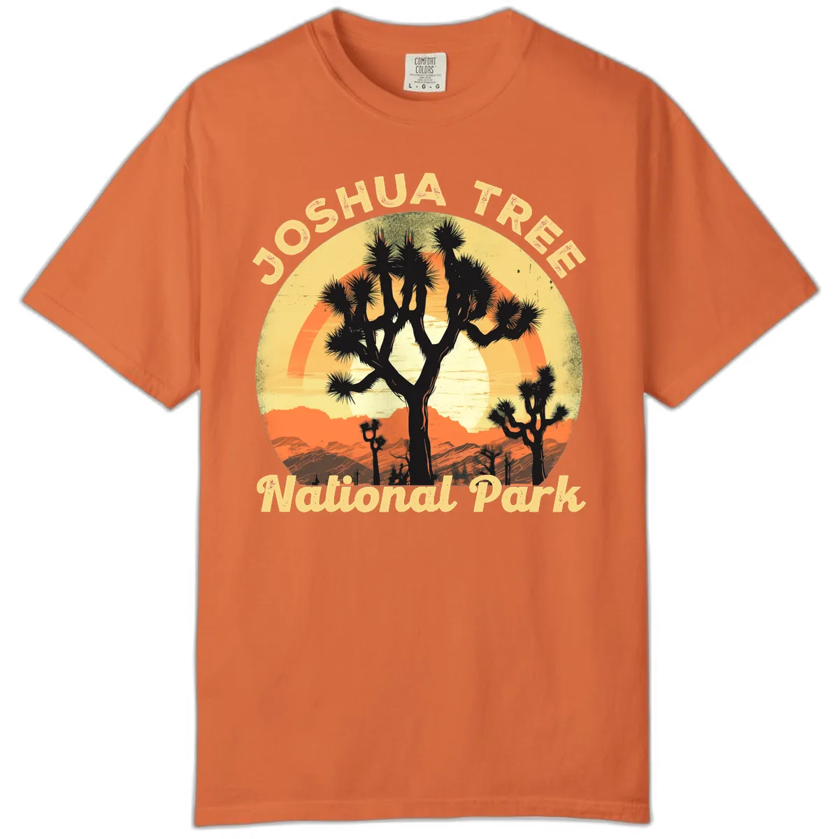 Joshua Tree National Park Desert Sunset Comfort Color in Burnt Orange