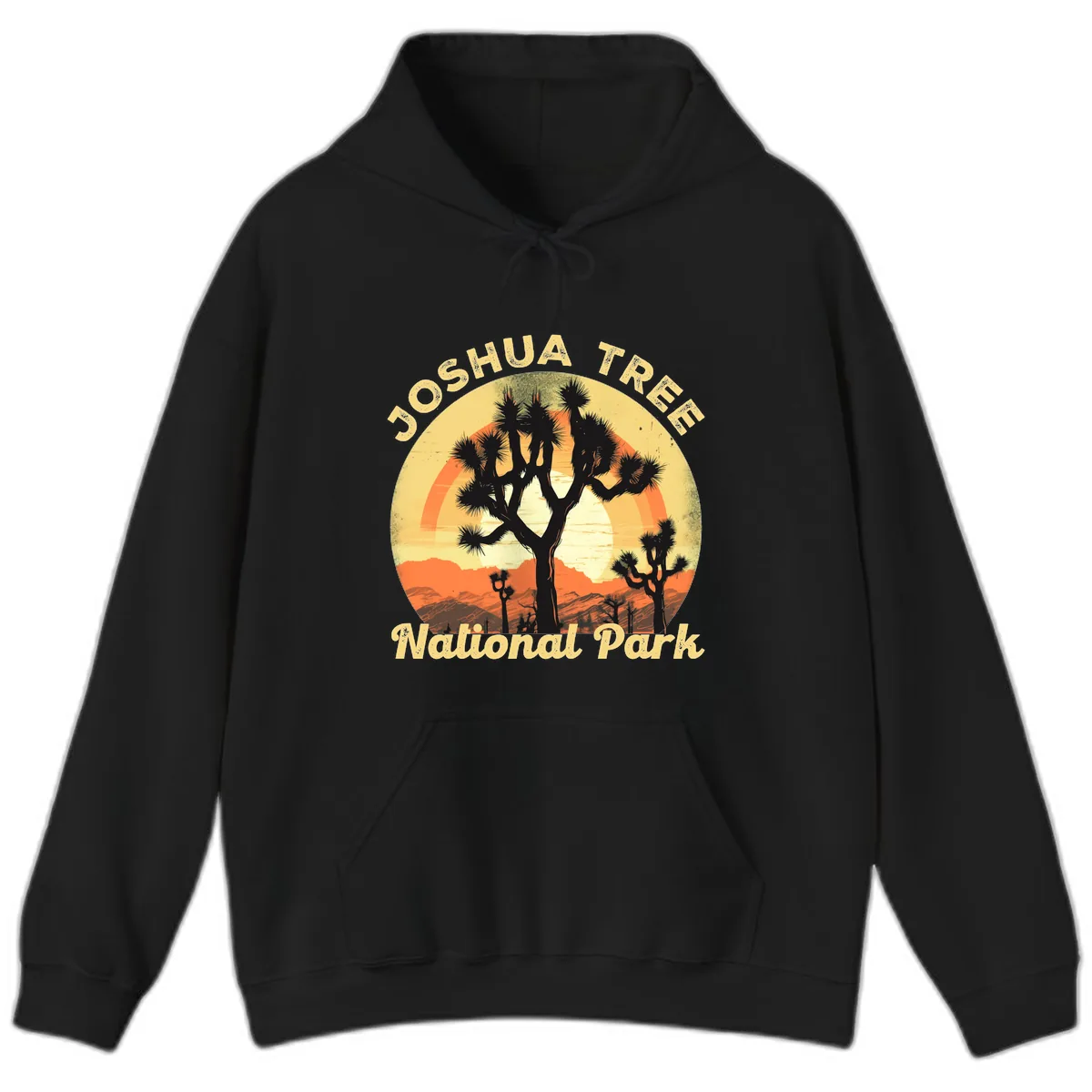 Joshua Tree National Park Desert Sunset Hoodie in Black