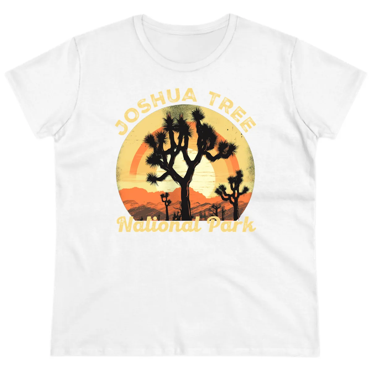 Joshua Tree National Park Desert Sunset Ladies Tee in White