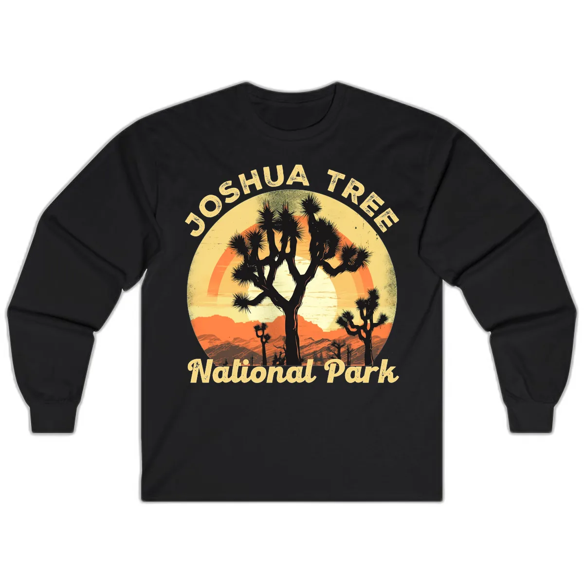 Joshua Tree National Park Desert Sunset Long Sleeve in Black