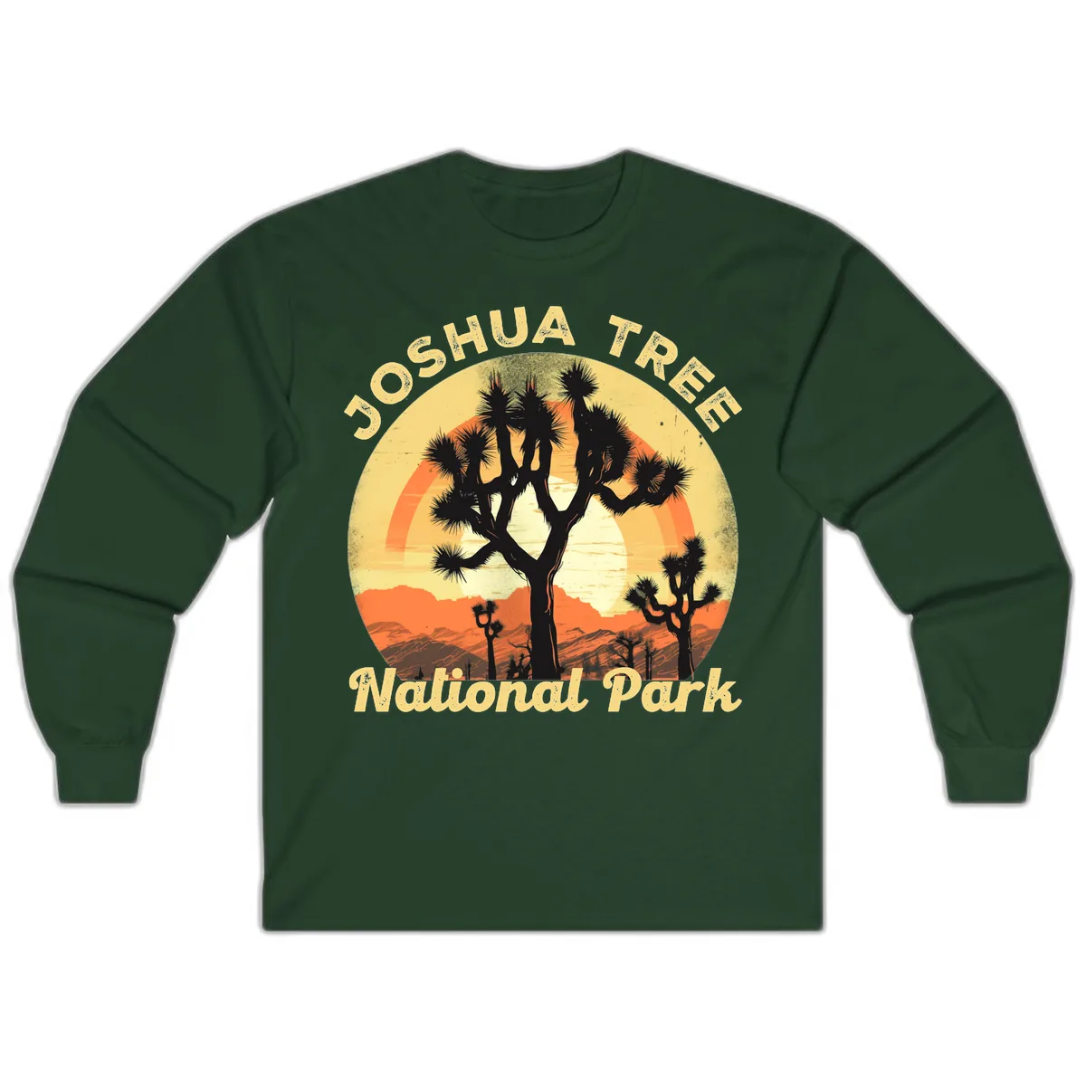 Joshua Tree National Park Desert Sunset Long Sleeve in Forest Green