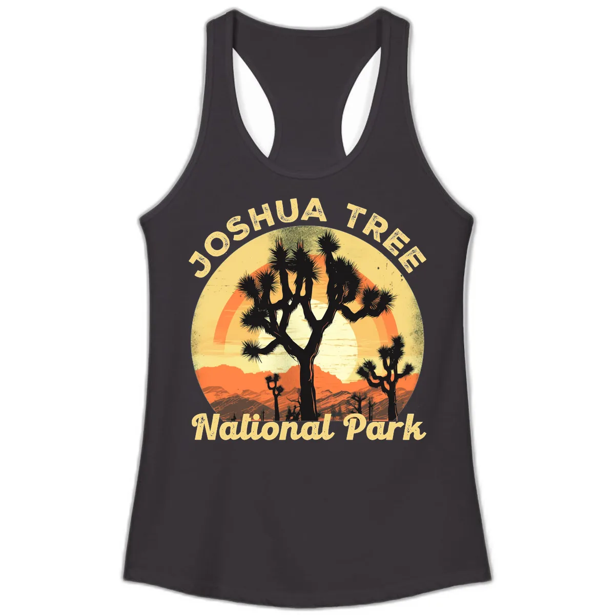 Joshua Tree National Park Desert Sunset Ladies Tank in Black