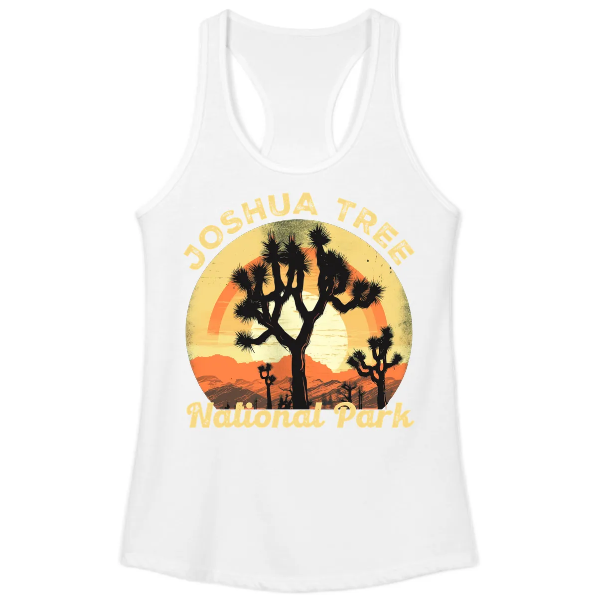 Joshua Tree National Park Desert Sunset Ladies Tank in White