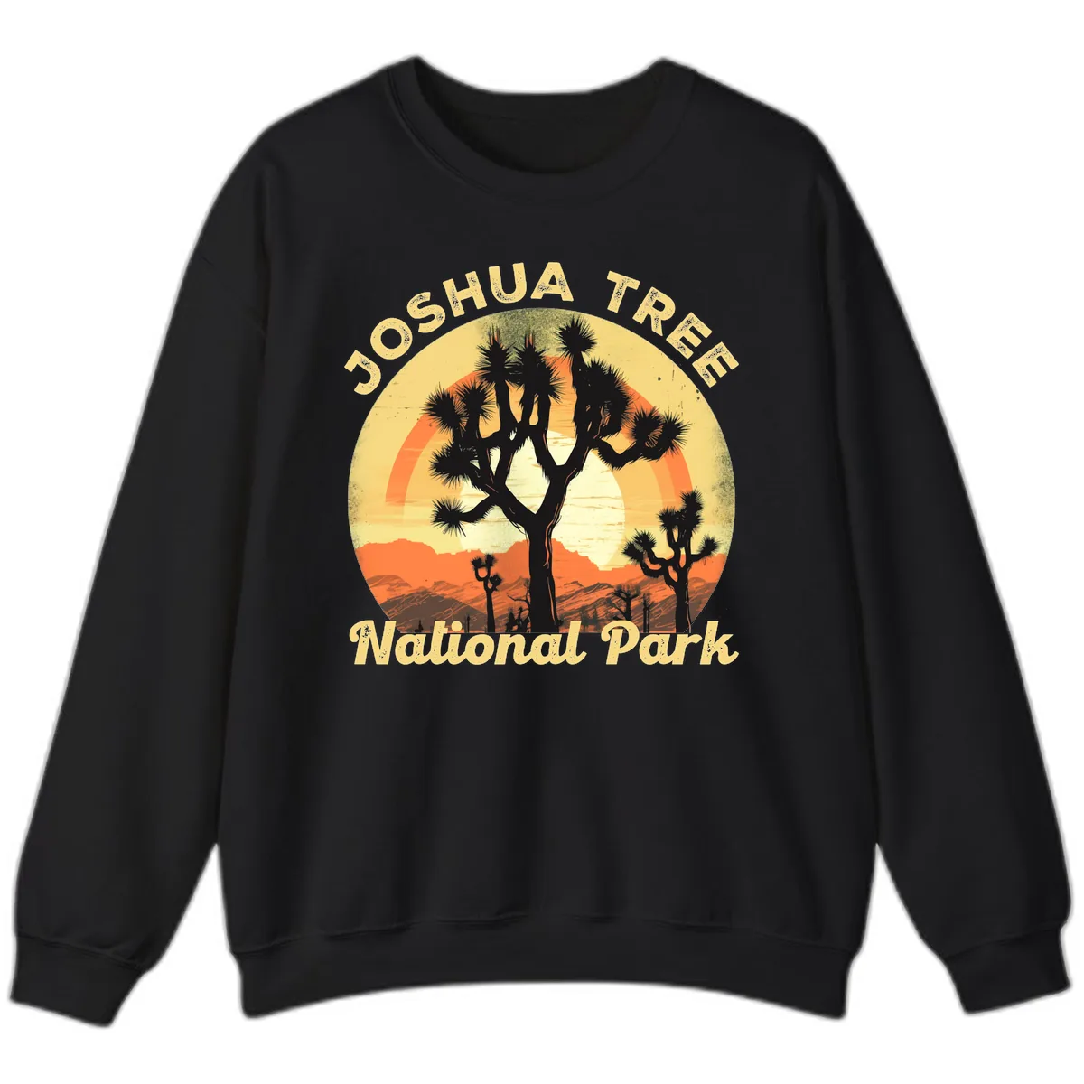 Joshua Tree National Park Desert Sunset Sweatshirt in Black