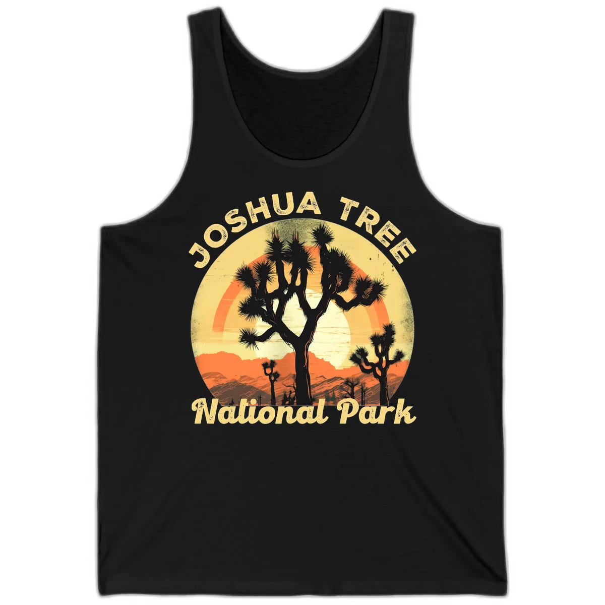 Joshua Tree National Park Desert Sunset Tank in Black