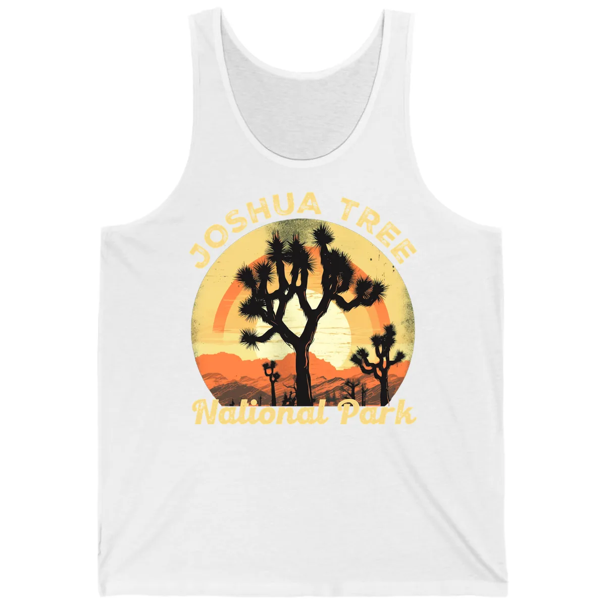 Joshua Tree National Park Desert Sunset Tank in White