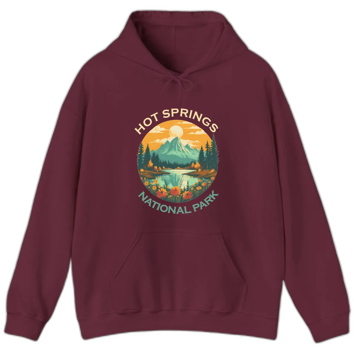 Hot Springs National Park Mountain Vista Hoodie in Maroon