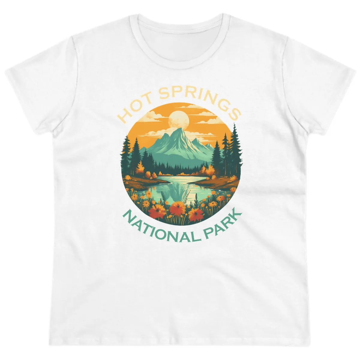 Hot Springs National Park Mountain Vista Ladies Tee in White