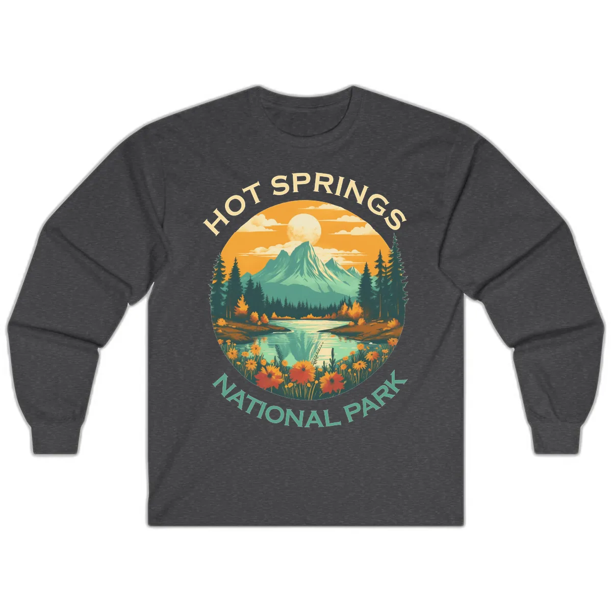 Hot Springs National Park Mountain Vista Long Sleeve in Dark Heather