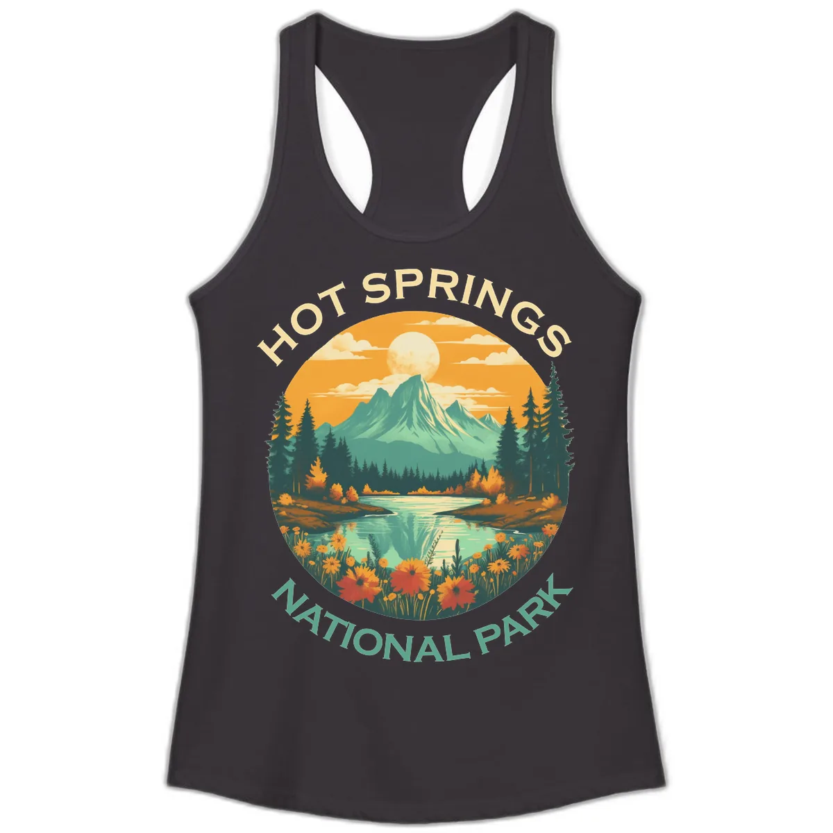 Hot Springs National Park Mountain Vista Ladies Tank in Black