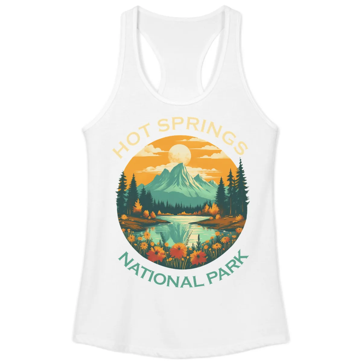 Hot Springs National Park Mountain Vista Ladies Tank in White