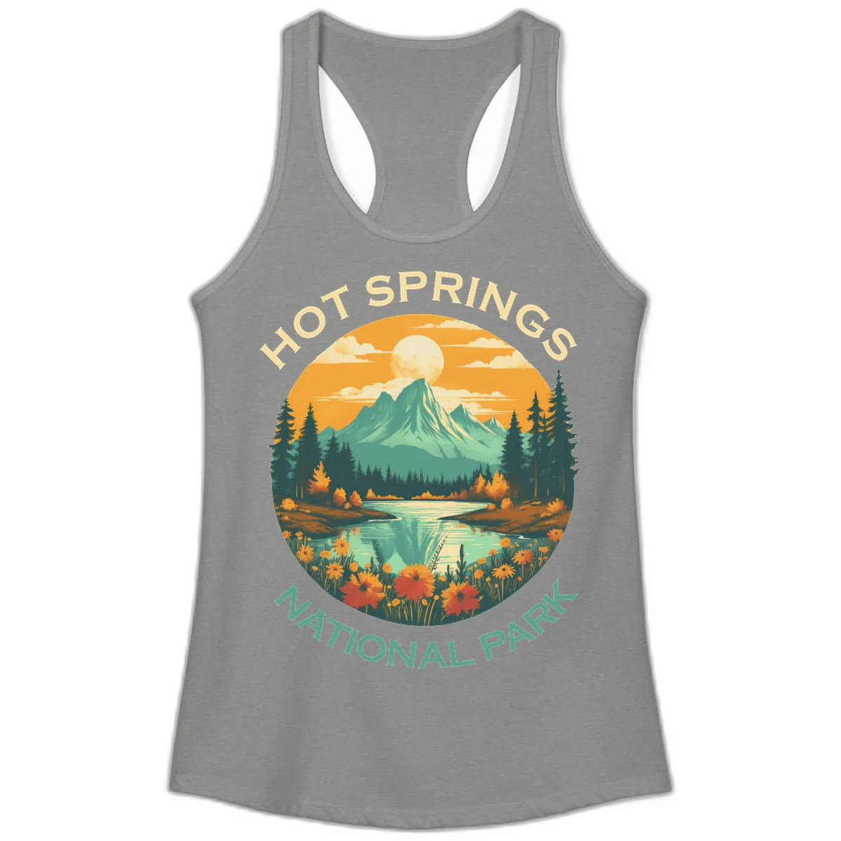 Hot Springs National Park Mountain Vista Ladies Tank in Heather Grey