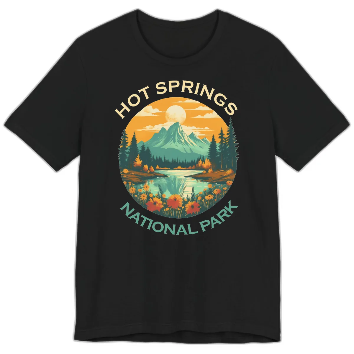 Hot Springs National Park Mountain Vista Premium T-Shirt in Black