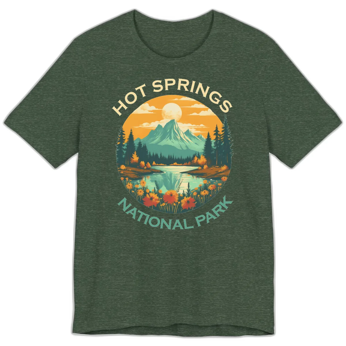 Hot Springs National Park Mountain Vista Premium T-Shirt in Heather Forest