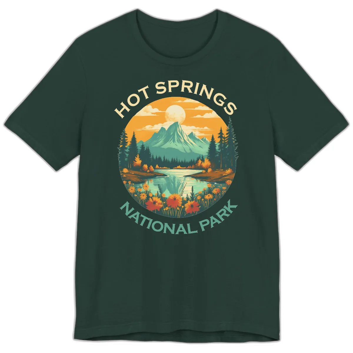 Hot Springs National Park Mountain Vista Premium T-Shirt in Forest