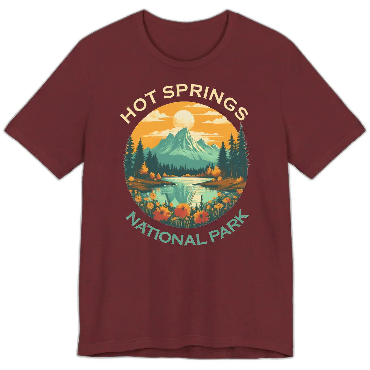 Hot Springs National Park Mountain Vista Premium T-Shirt in Heather Cardinal