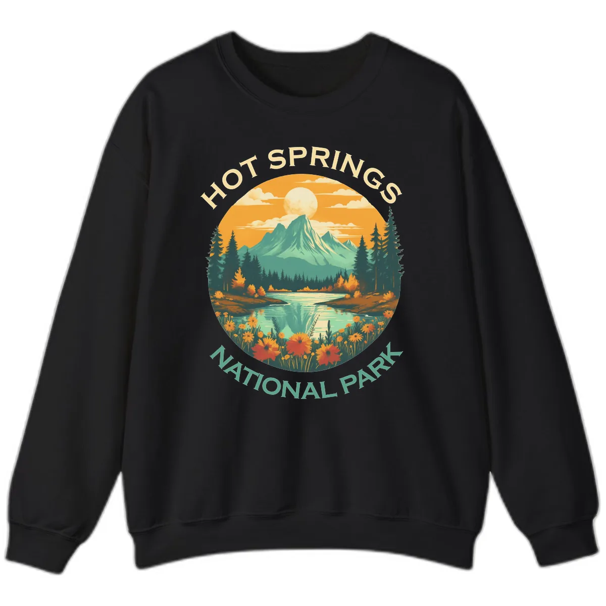 Hot Springs National Park Mountain Vista Sweatshirt in Black