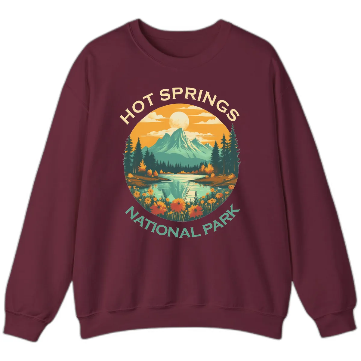 Hot Springs National Park Mountain Vista Sweatshirt in Maroon