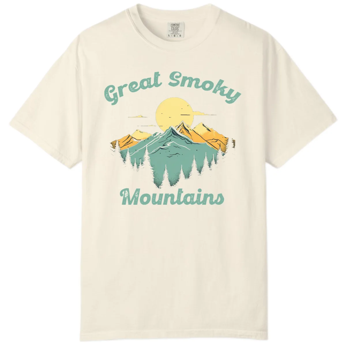 Great Smoky Mountains Sunset Comfort Color in Ivory